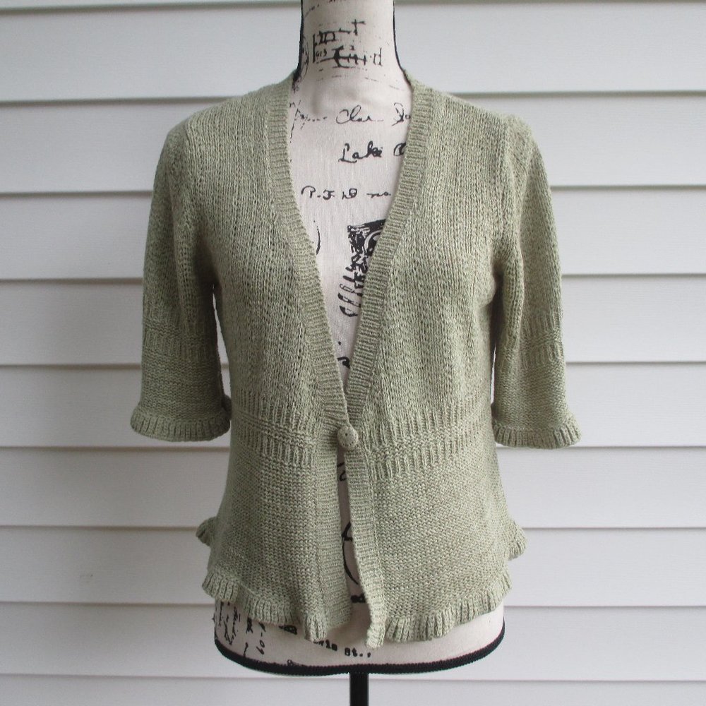 August Silk Size Large Green Sweater
